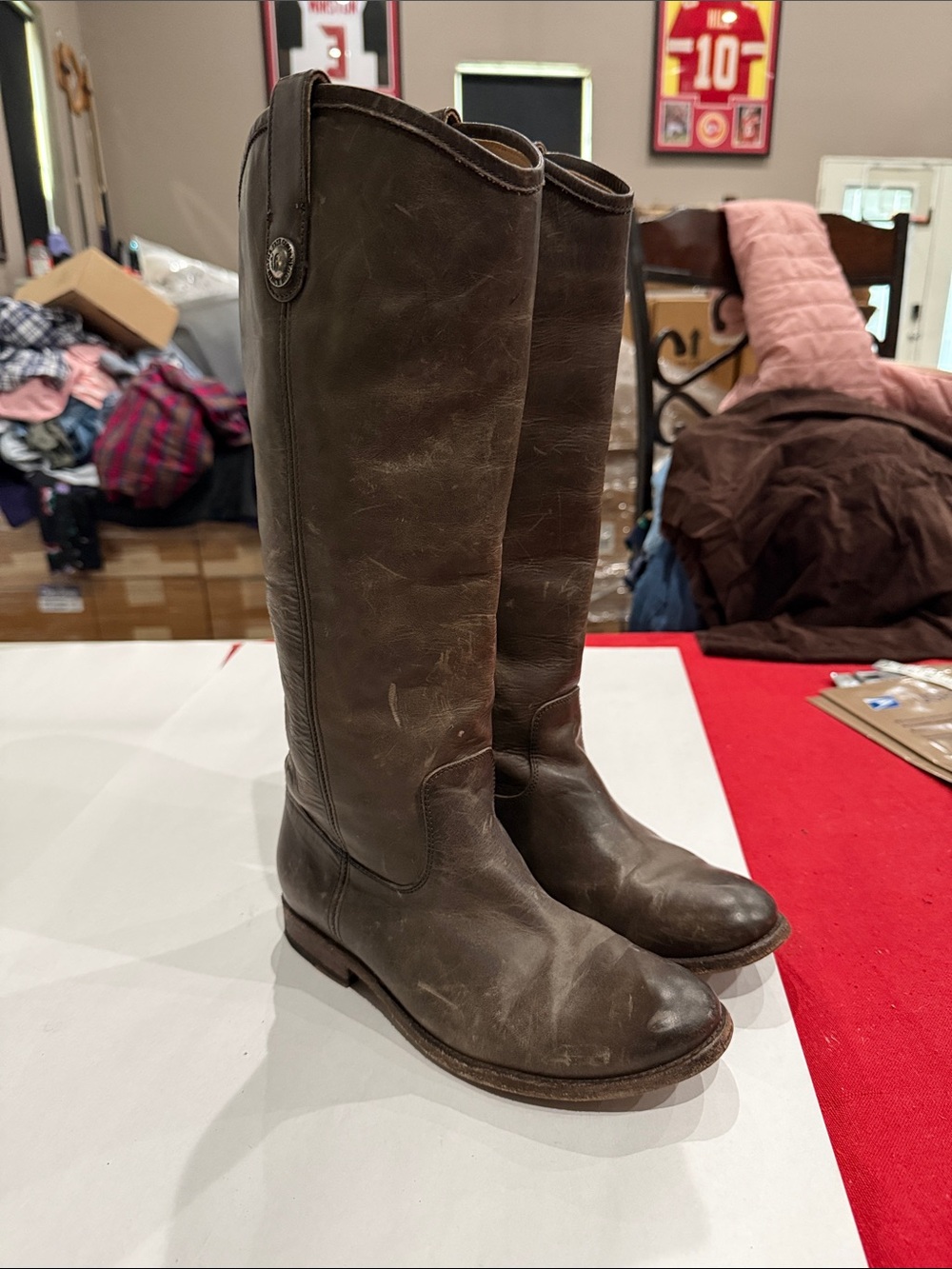Frye Dark Brown Leather Over-the-Knee Riding Boots